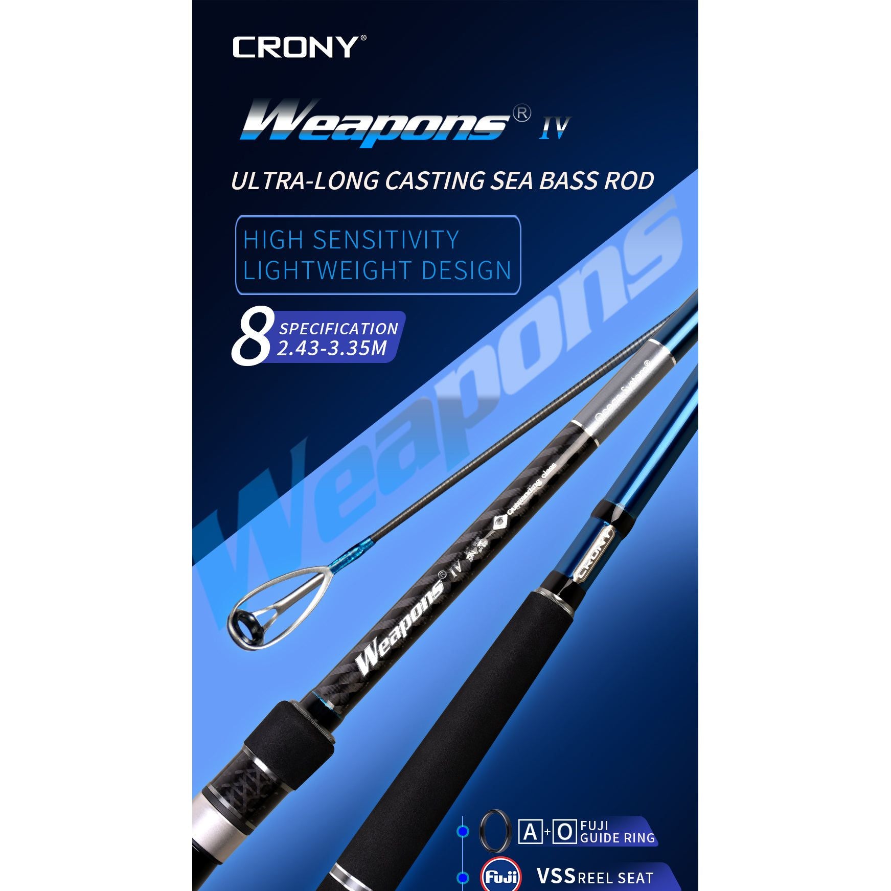 Fishing rod Crony all New Weapons IV Saltwater Spin (Inside/Outside/Beach)2024
