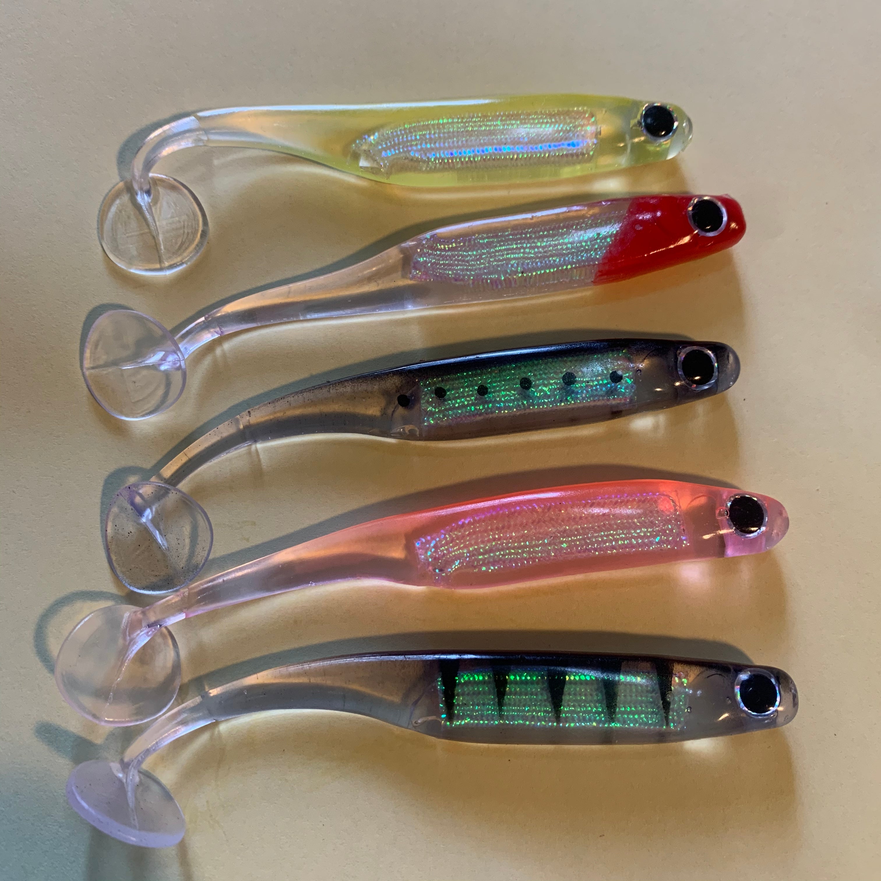 Fishing Lure Soft plastic paddle tail shads(5 Pack)