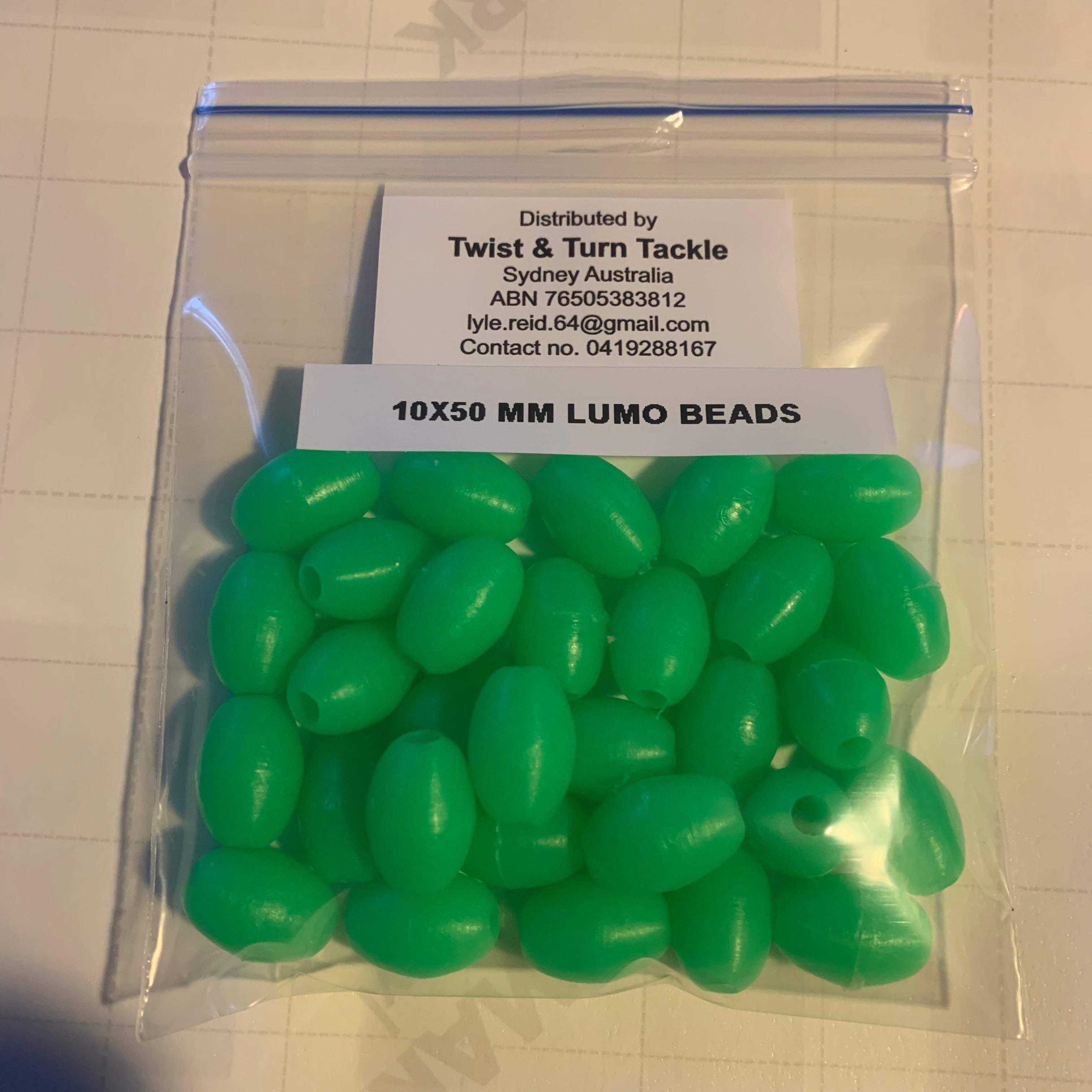 TWIST & TURN TACKLE Beads Lumo-Green-15mm-Lge