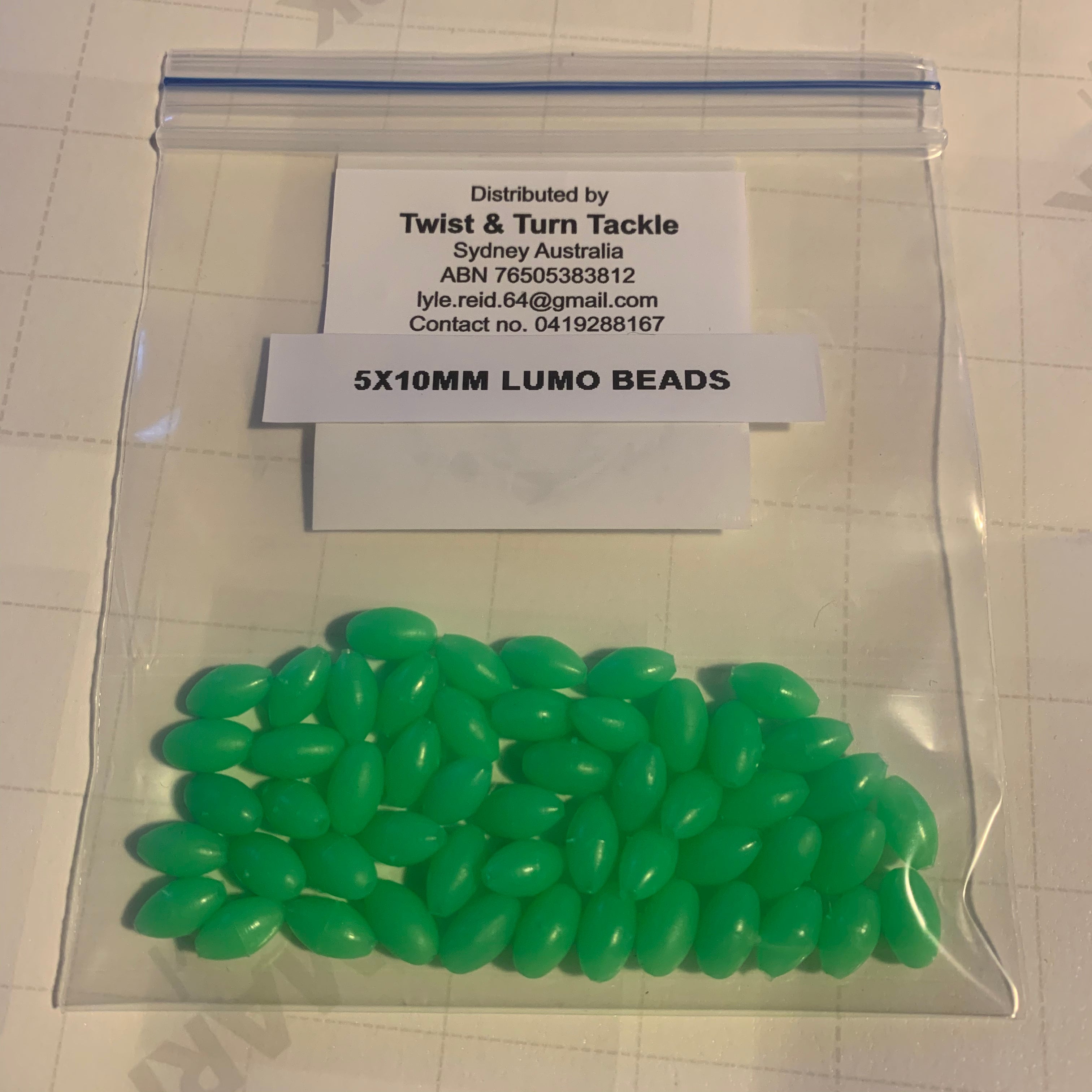TWIST & TURN TACKLE Beads Lumo-Green-10mm-Sml